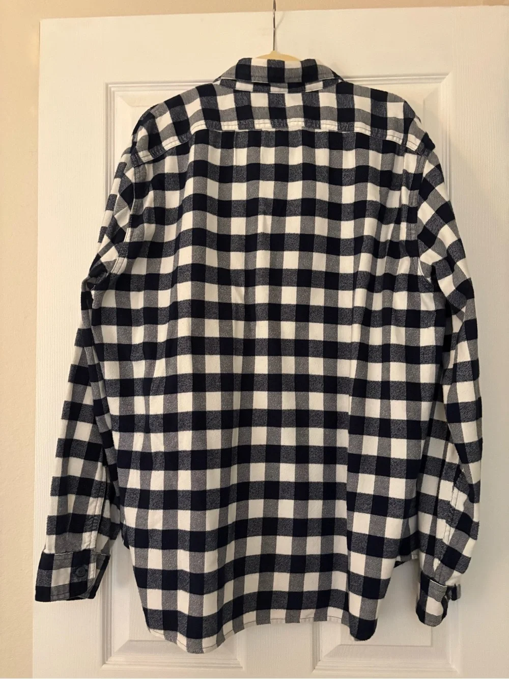 J. Crew Navy and White Check Button-Down Shirt